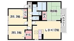 メリー・ファンテンA棟 3LDKの間取図画像