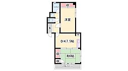 アバニティ東出口 2LDKの間取図画像