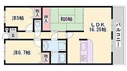 サンロイヤル加古川リバージュ4号館 3LDKの間取図画像