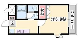 フォンテーヌ・アベニュー1 1Kの間取図画像