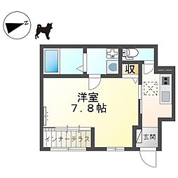 サンカーサ 1Kの間取図画像