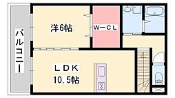 クレールカーサ 1LDKの間取図画像