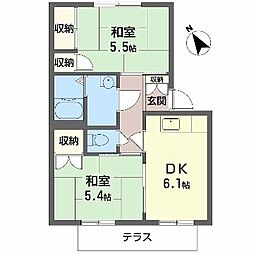 M'sシーサイドプラザC 2DKの間取図画像