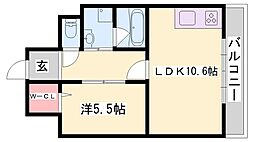 リラシオ西明石駅前 1Kの間取図画像