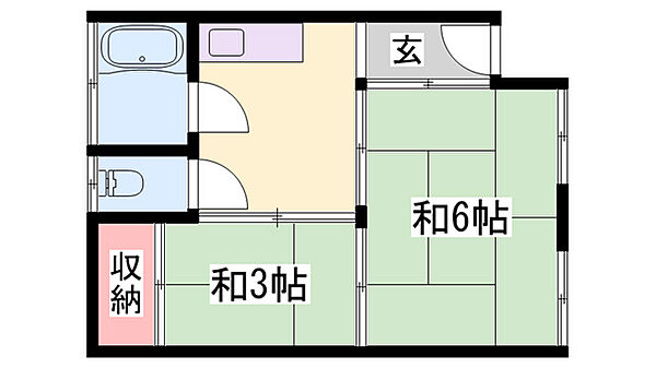 兵庫県姫路市西二階町(賃貸マンション2K・4階・28.15㎡)の写真 その2