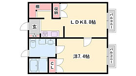 Ｋ.ＨＯＵＳＥ(SST)  ｜ 兵庫県姫路市書写台1丁目（賃貸アパート1LDK・2階・37.26㎡） その2