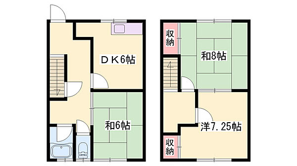 兵庫県姫路市八代本町2丁目(賃貸一戸建3DK・2階・65.00㎡)の写真 その2