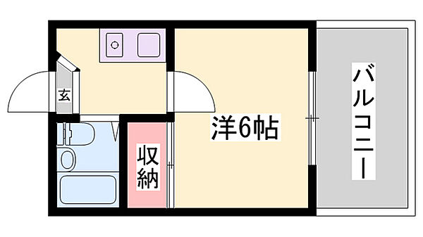 兵庫県姫路市同心町(賃貸アパート1K・1階・16.37㎡)の写真 その2