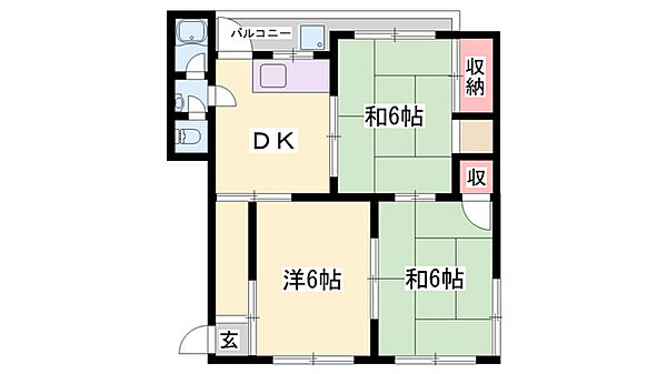 兵庫県姫路市白国2丁目(賃貸マンション3DK・1階・45.85㎡)の写真 その2