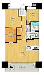 ライオンズ諫早ステーションスクエア 2LDKの間取り