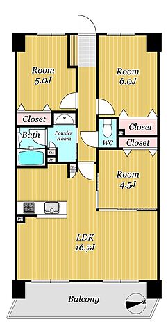 間取り レーベン長崎ＯＮＥＬＵＸＥ 11階/-