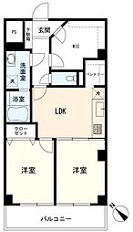 ライオンズマンション江田第5 2LDKの間取図画像