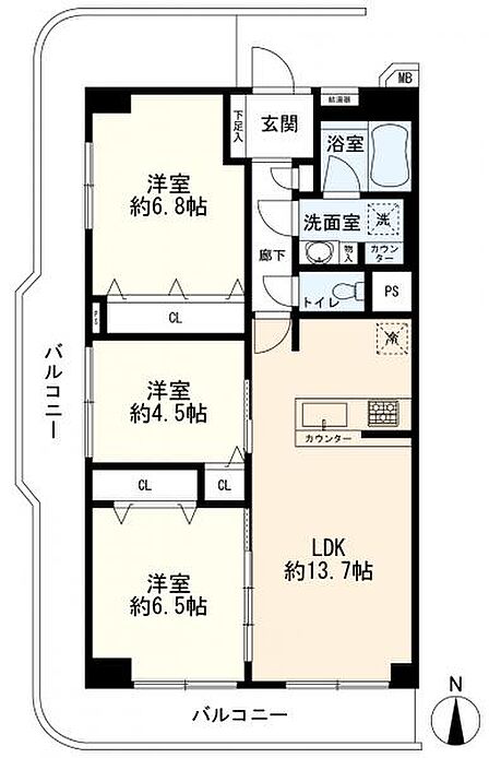 3LDK 間取り