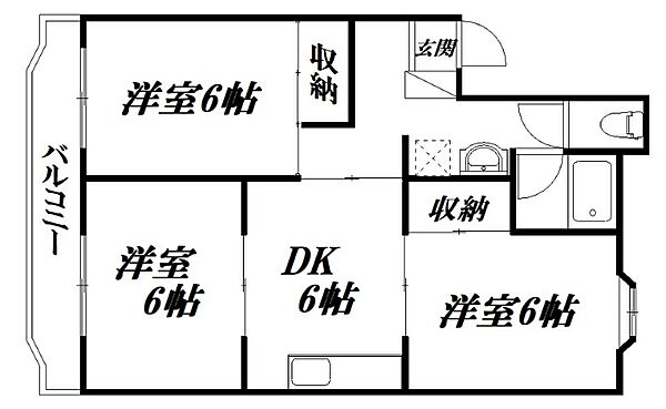 静岡県浜松市中央区和合町(賃貸マンション3DK・4階・55.04㎡)の写真 その2