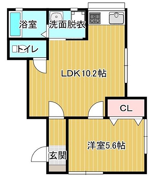 静岡県浜松市中央区佐藤3丁目(賃貸マンション1LDK・1階・34.84㎡)の写真 その2