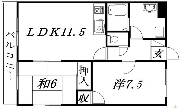 静岡県浜松市中央区曳馬3丁目(賃貸マンション2LDK・3階・56.07㎡)の写真 その2