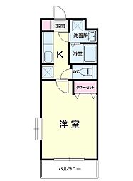 遠州鉄道 八幡駅 徒歩5分の賃貸マンション 4階1Kの間取り