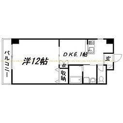 MP10番館 1DKの間取図画像