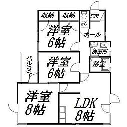 レガート佐鳴台 3DKの間取図画像
