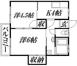 コーポハーブル 2Kの間取図画像