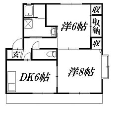 アルコバレーノC 2DKの間取図画像