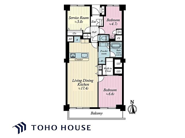 間取り 竹の塚ビューハイツB棟 4階/-