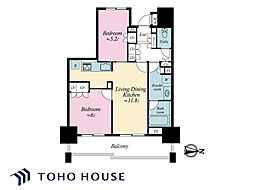 オープンレジデンシア亀有 2LDKの間取図画像