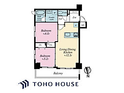 アリュージュ南千住 2LDKの間取図画像
