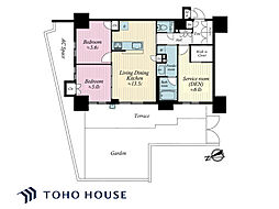 プレシス葛西ルジュール 2SLDKの間取図画像