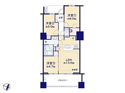 大江戸タワーレジデンス 3LDKの間取図画像