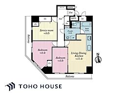 ヴェラハイツ亀戸 2LDKの間取図画像