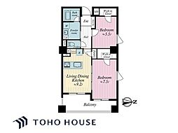 プリマドムス立花 2LDKの間取図画像