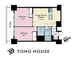 南砂キャピタルコータース 2LDKの間取図画像