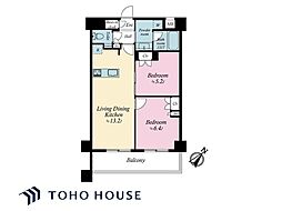 パレステージ町屋参番館 2LDKの間取図画像