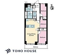 田町スカイハイツ 3LDKの間取図画像