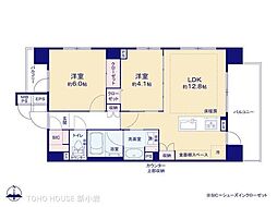 グローベルザ・シティ三ノ輪竜泉 2LDKの間取図画像