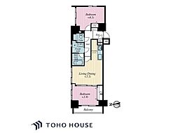 東日本橋デュープレックスポーション 2LDKの間取図画像