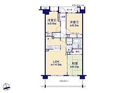 オーベル柏の葉ヒルズ壱番館 3LDKの間取図画像
