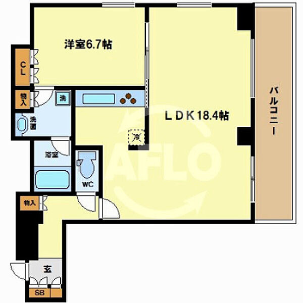 リバーサイドタワー中之島 ｜大阪府大阪市福島区福島3丁目(賃貸マンション1LDK・14階・66.13㎡)の写真 その2