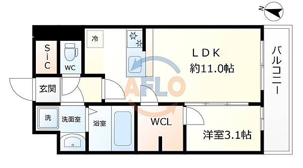 リヴェント福島野田 ｜大阪府大阪市福島区吉野1丁目(賃貸マンション1LDK・6階・36.32㎡)の写真 その2