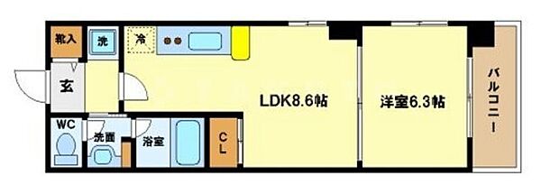 コンソラーレ土佐堀 ｜大阪府大阪市西区土佐堀2丁目(賃貸マンション1LDK・7階・34.95㎡)の写真 その2