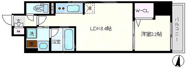 アーバネックス京町堀 ｜大阪府大阪市西区京町堀1丁目(賃貸マンション1DK・10階・27.07㎡)の写真 その2