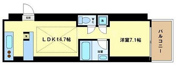 アクアプレイス大阪レジェンド ｜大阪府大阪市西区立売堀5丁目(賃貸マンション1LDK・3階・43.73㎡)の写真 その2