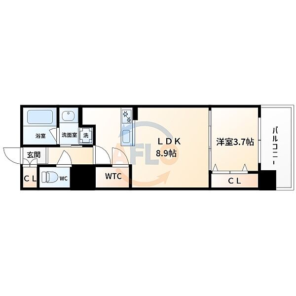 RJRプレシア南堀江 ｜大阪府大阪市西区南堀江2丁目(賃貸マンション1LDK・3階・34.50㎡)の写真 その2