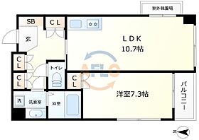 K.H.E  ｜ 大阪府大阪市福島区吉野1丁目（賃貸マンション1LDK・10階・45.00㎡） その2