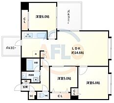 アーバンビュー西梅田  ｜ 大阪府大阪市福島区福島6丁目（賃貸マンション3LDK・7階・72.28㎡） その2