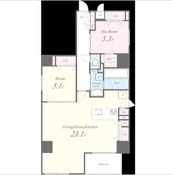 シークレフ北浜 201｜大阪府大阪市中央区淡路町1丁目(賃貸マンション2LDK・2階・80.10㎡)の写真 その2