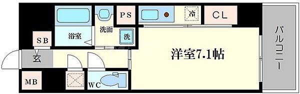 ジュネーゼグラン上本町 ｜大阪府大阪市中央区東平1丁目(賃貸マンション1K・5階・25.16㎡)の写真 その2