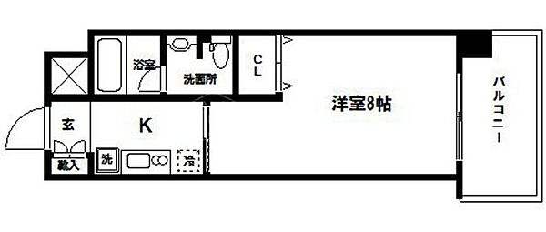 グランマーレ天満橋 1203｜大阪府大阪市中央区石町1丁目(賃貸マンション1K・12階・26.49㎡)の写真 その2