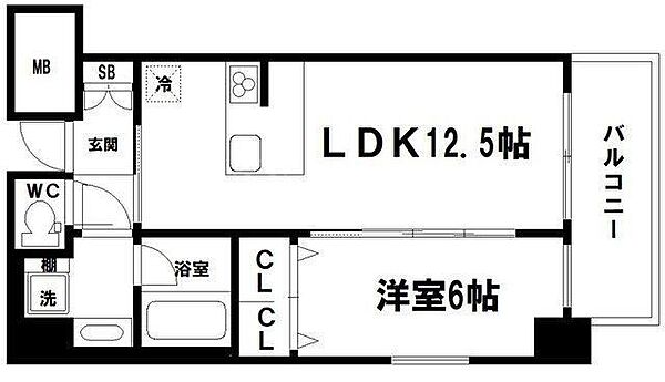 ラクラス本町東 401｜大阪府大阪市中央区鎗屋町2丁目(賃貸マンション1LDK・4階・44.38㎡)の写真 その2